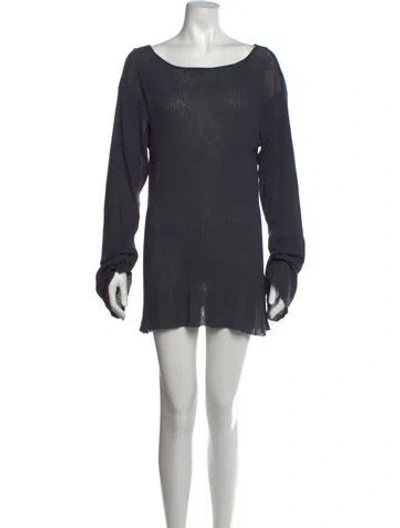 Pre-owned Rodebjer Scoop Neck Mini Dress In Grey