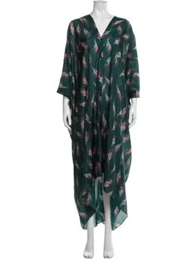 Pre-owned Rodebjer Silk Long Dress In Green