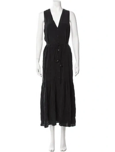 Pre-owned Rodebjer Silk Long Dress In Grey
