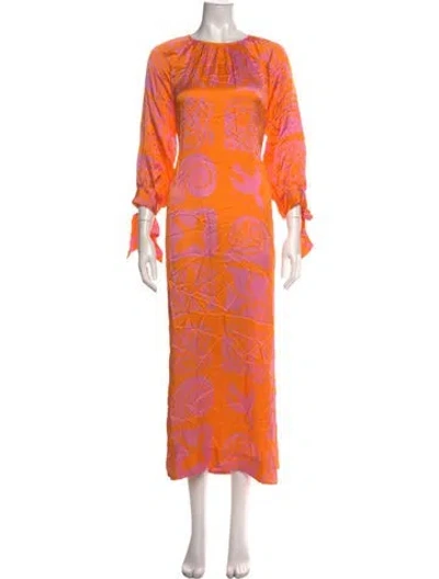 Pre-owned Rodebjer Silk Long Dress In Orange