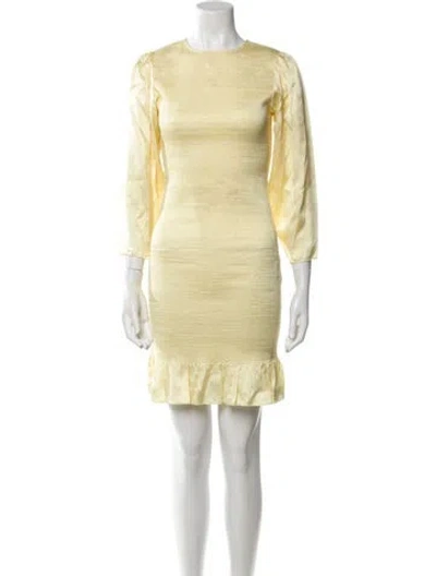 Pre-owned Rodebjer Silk Mini Dress In Yellow