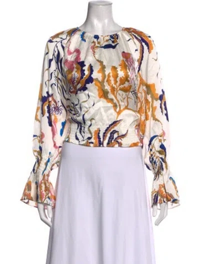 Pre-owned Rodebjer Silk Printed Top In Multicolor