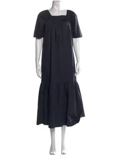 Pre-owned Rodebjer Square Neckline Long Dress In Black
