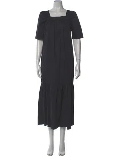 Pre-owned Rodebjer Square Neckline Long Dress In Gray