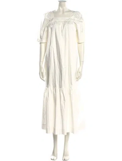 Pre-owned Rodebjer Square Neckline Long Dress In White