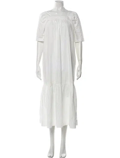 Pre-owned Rodebjer Square Neckline Long Dress In White