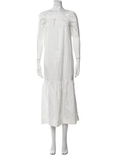 Pre-owned Rodebjer Square Neckline Long Dress In White