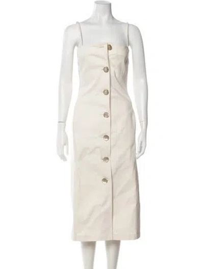 Pre-owned Rodebjer Square Neckline Midi Length Dress In Neutrals