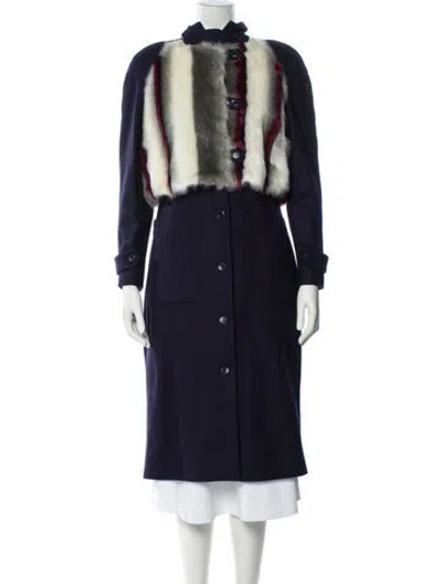 Pre-owned Rodebjer Striped Coat In Blue