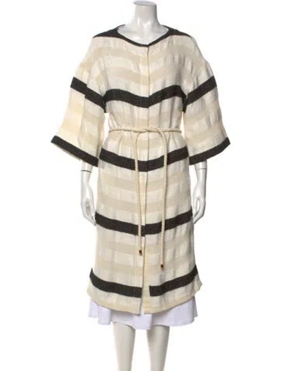 Pre-owned Rodebjer Striped Crew Neck Sweater In Neutral
