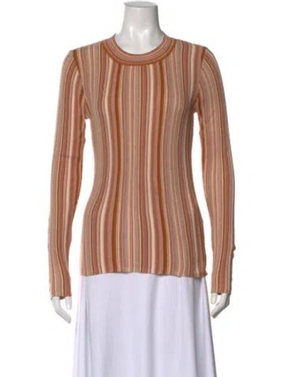Pre-owned Rodebjer Striped Crew Neck Sweater In Orange