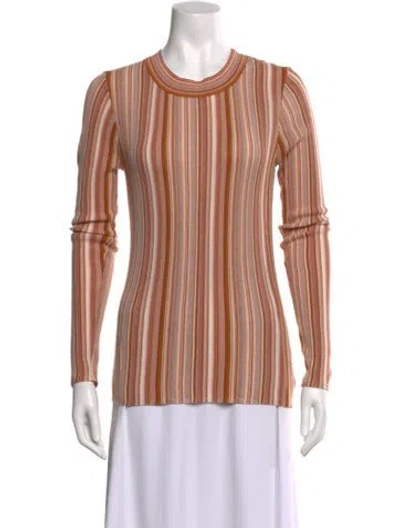 Pre-owned Rodebjer Striped Crew Neck Top In Brown