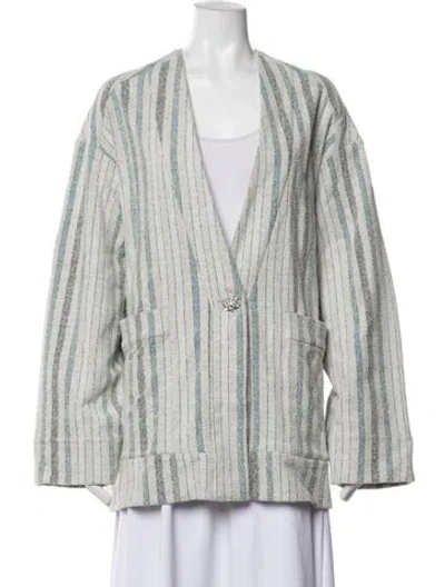 Pre-owned Rodebjer Striped Jacket In Blue
