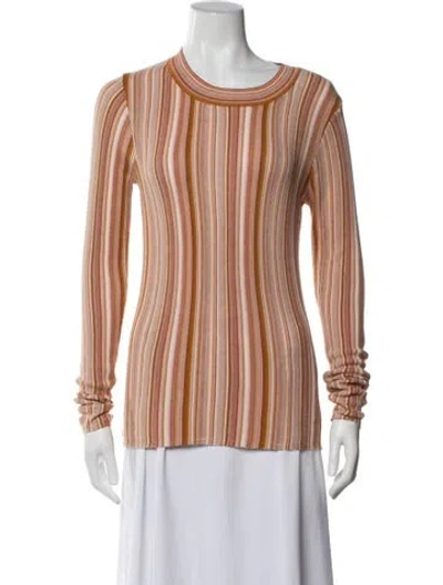 Pre-owned Rodebjer Striped Scoop Neck Sweater In Neutral
