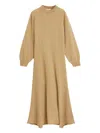 Rodebjer Tanner Merino Wool Seam Detail Midi Dress In Neutral