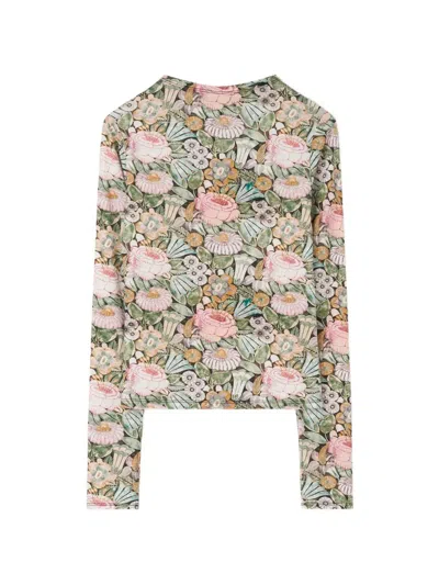 Rodebjer The Karlai Floral-print Long-sleeve Top In Animal Print