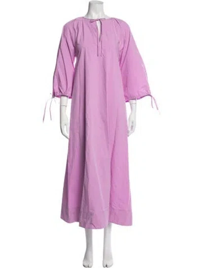 Pre-owned Rodebjer Tie Neck Long Dress In Purple