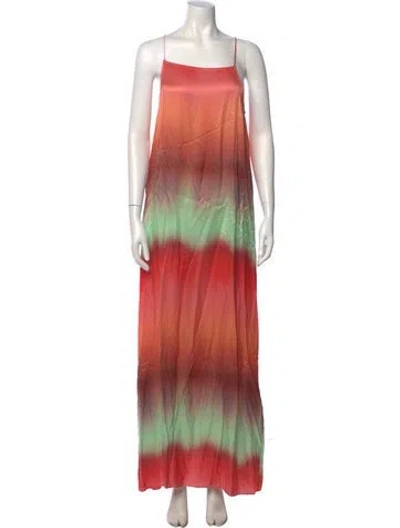 Pre-owned Rodebjer Tie-dye Print Long Dress In Multi