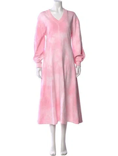Pre-owned Rodebjer Tie-dye Print Midi Length Dress In Pink