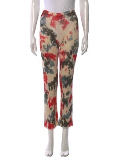 Pre-owned Rodebjer Tie-dye Print Straight Leg Pants W/ Tags In Neutral