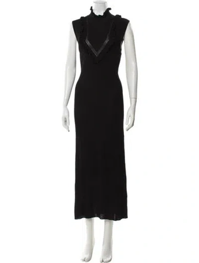 Pre-owned Rodebjer Turtleneck Long Dress In Black