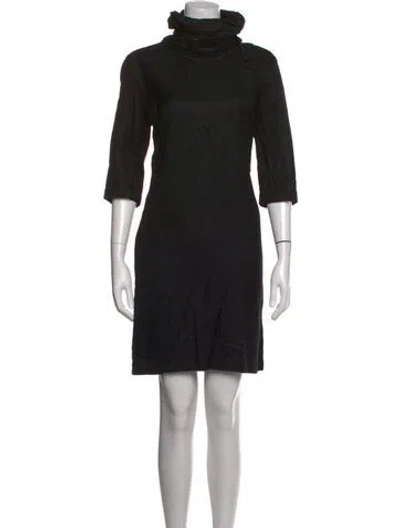 Pre-owned Rodebjer Turtleneck Mini Dress In Black