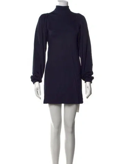 Pre-owned Rodebjer Turtleneck Mini Dress In Blue