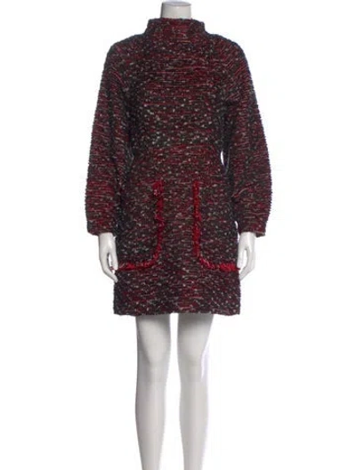 Pre-owned Rodebjer Turtleneck Mini Dress In Red