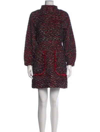 Pre-owned Rodebjer Turtleneck Mini Dress In Red