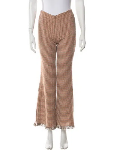 Pre-owned Rodebjer Tweed Pattern Flared Pants In Orange