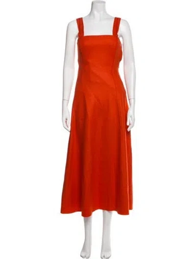 Pre-owned Rodebjer Virgin Wool Midi Length Dress W/ Tags In Orange