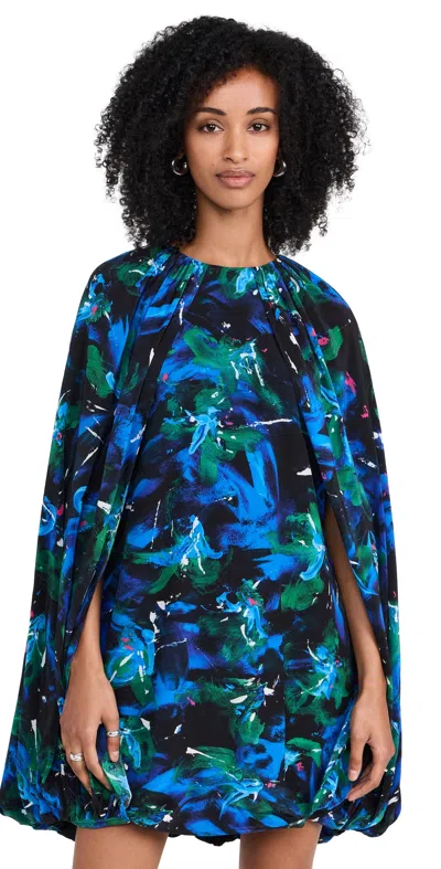 Rodebjer Virginie Floral Dress In Black/cobalt In Multi