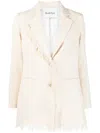 Rodebjer Fringed-edge Single-breasted Blazer In Beige