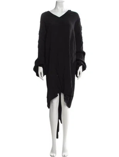 Pre-owned Rodebjer V-neck Knee-length Dress In Black
