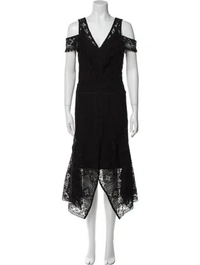 Pre-owned Rodebjer V-neck Long Dress In Black