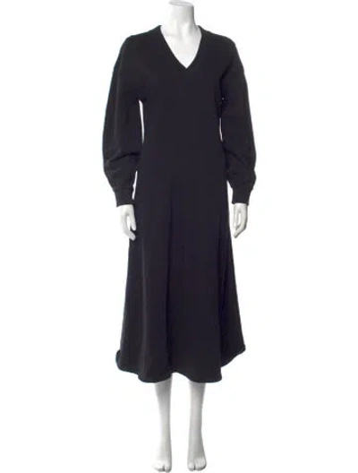 Pre-owned Rodebjer V-neck Long Dress In Black