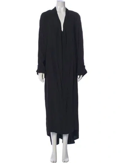 Pre-owned Rodebjer V-neck Long Dress In Black