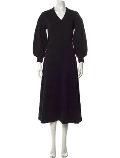 Pre-owned Rodebjer V-neck Long Dress In Black