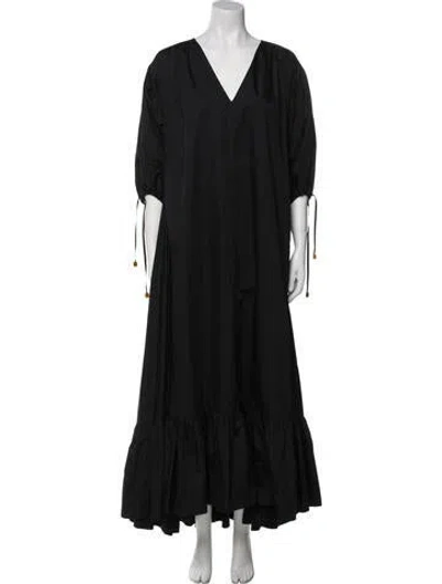 Pre-owned Rodebjer V-neck Long Dress In Blue