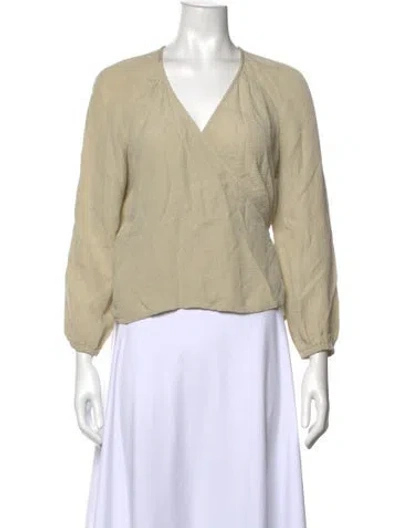 Pre-owned Rodebjer V-neck Long Sleeve Top In White