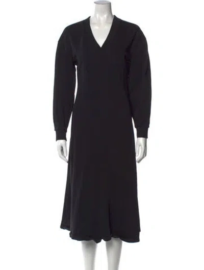 Pre-owned Rodebjer V-neck Midi Length Dress In Black