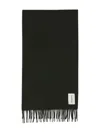 Rodebjer Wega Fringed Wool Scarf In Black