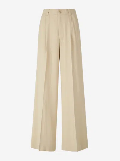 Rodebjer Wide Pleated Pants In Beige