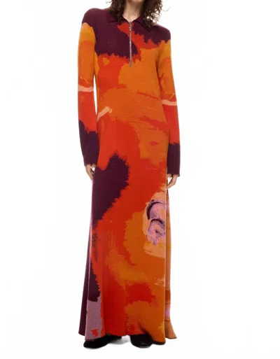Rodebjer Women's Clemins Art Knitted Maxi Dress In Orange