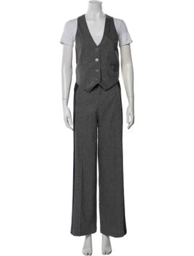 Pre-owned Rodebjer Wool Pant Set In Grey