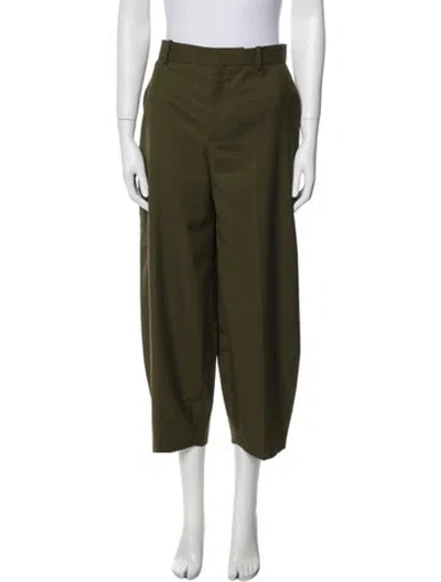 Pre-owned Rodebjer Wool Wide Leg Pants In Green