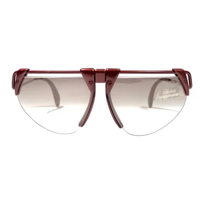 Pre-owned Rodenstock New Vintage  1757 Metallic Burgundy Futuristic 1980's Sunglasses In Red