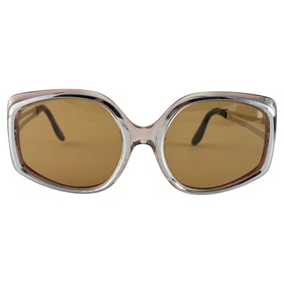 Pre-owned Rodenstock Vintage  Silver Inserts Oversized Sunglasses 1970's Germany In Brown