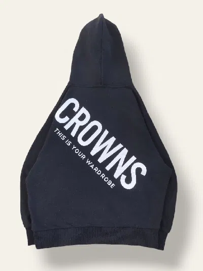 Pre-owned Rodeo Crown Spellout Big Graphic Baggy Pullover Hoodie In Black
