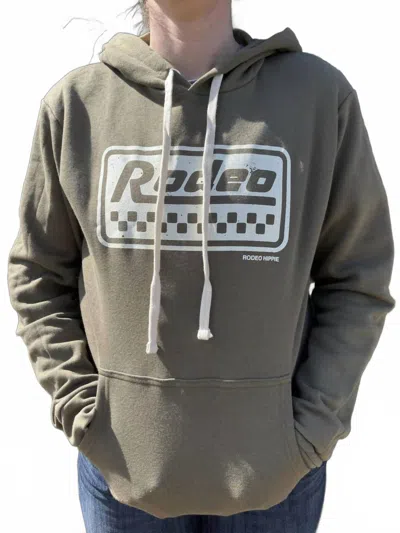 Rodeo Hippie Bowman Hooded Sweatshirt In Olive In Green